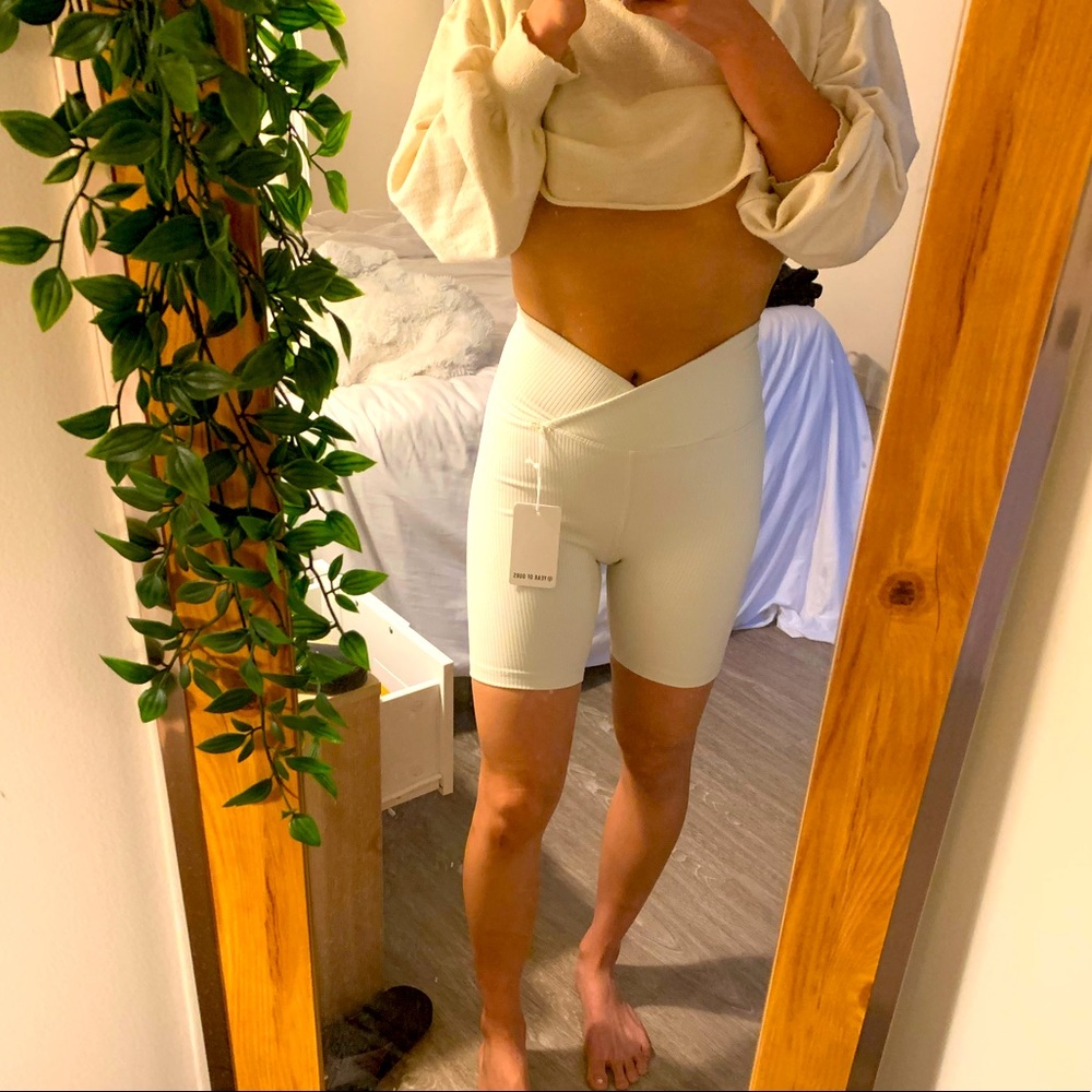 Year Of Ours White V Waist Biker Short